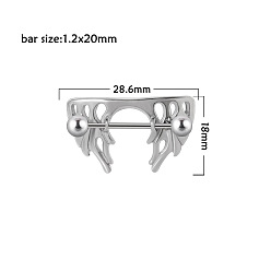 Другие 304 ниппельный хомут из нержавеющей стали, цвет нержавеющей стали, крыло, 18x28.6 мм