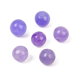 Blue Violet Natural Myanmar Jade Burmese Jade Beads, Dyed, Smooth Round, Blue Violet, 6mm, Hole: 1mm