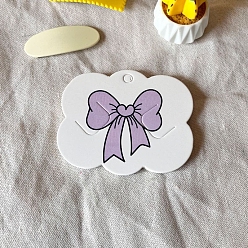 Лиловый 100карточки для показа бумажных заколок для волос, заколки для волос украшения аксессуары для волос, прямоугольные, бантом, 14x10 см