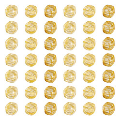Dark Goldenrod 60Pcs Transparent Acrylic Beads, Cube, Dark Goldenrod, 6x6x6.5mm, Hole: 1.5mm