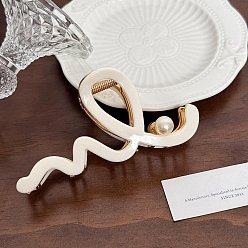 Белый Заколки для волос в форме когтей из ацетата целлюлозы, аксессуары для волос для женщин и девочек, формы волны, белые, 120 мм