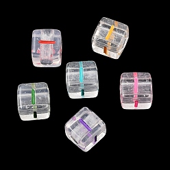 Letter I Европейский бусы акриловые, бусины с большим отверстием, кубические, Буква "i", 9.5~10x9x9 мм, отверстие : 4 мм