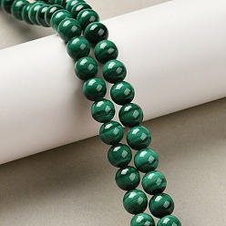 Малахит Природного малахита бисер нитей, круглые, 8 мм, отверстие : 1 мм, около 26~27 шт / нитка, 8.66'' (22 см)