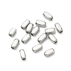 Stainless Steel Color 201 Stainless Steel Beads, Cuboid, Stainless Steel Color, 4x2x2mm, Hole: 1.2mm