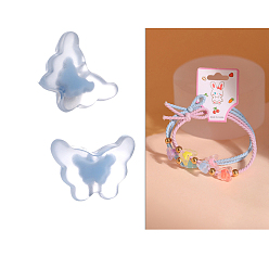 Васильковый 100 шт прозрачные акриловые бусины, бусина в бусине, бабочка, васильковый, 11.5x15.4x6.6 мм, отверстие : 2.2 мм