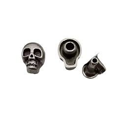 Античное Серебро Хэллоуин череп цинковый сплав столкновение заклепки, полукруглая заклепка, для ремня, одежды, сумочка, кожаная сумка, аксессуары ручной работы своими руками, античное серебро, 11x9 мм, штифты : 7x6x2.5 мм