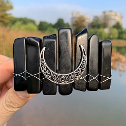 Обсидиан Заколки для волос из натурального обсидиана, аксессуары для волос для женщин и девочек, 100x100x100 мм