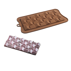 Peru Chocolate Food Grade Silicone Molds, Rectangle with Triangle Pattern, Resin Casting Molds, Epoxy Resin Craft Making, Peru, 185x103x8mm, Hole: 9mm, Finished Protect: 150x75x7mm