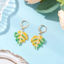 Разноцветный 304 серьги-гвоздики с застежкой-молнией в форме листа из нержавеющей стали, золотые, красочный, 40x21 мм