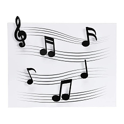 Black Cute Multifunction Resin Magnetic Refrigerator Sticker Fridge Magnets, Musical Note, Black, Packaging: 150x105x20mm, 6pcs/set