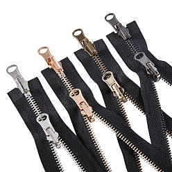 Mixed Color Nylon Garment Accessories, Zip-fastener Component Sets, Nylon and Brass Zipper & Alloy Zipper Puller, Mixed Color, 800x31x2.5mm, 4strands/set