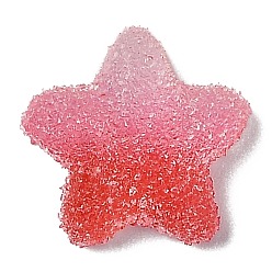 Лосось Смола декодирует кабошоны, имитация конфеты, два тона, градиент цвета, звезда, salmon, 17x18x6 мм