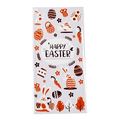 Egg OPP пластиковые пакеты для хранения, Пасхальная тема, для конфет, печенье, подарочная упаковка, прямоугольные, пасха тема шаблон, 27~27.5x13x0.01 см, 50шт / сумка