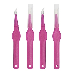 Средний Фиолетово-красный Стальные вспарыватели швейных швов, удобные вспарыватели стежков для шитья, инструменты для удаления нитей, с пластиковой ручкой и крышкой, средне фиолетовый красный, 138x18 мм