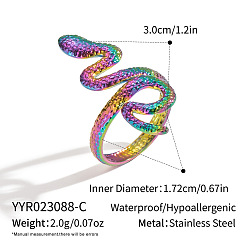 Rainbow Color 304 открытые кольца манжеты из нержавеющей стали, змея, вакуумное покрытие pvd, Радуга цветов, 30 мм, внутренний диаметр: 17.2 мм