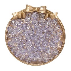 Средний Фиолетовый 50шт 1 набор стеклянных бусин, прозрачный, круглые, граненые, средне фиолетовый, 9.5~10x9 мм, отверстие : 1.6 мм