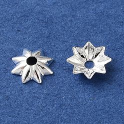 Серебро Шапочки и конусы для бусин, латунные, цветок, без кадмия и без свинца, стойки покрытие, долговечный, серебряные, 5x1 мм, отверстие : 1 мм
