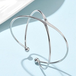 Нержавеющая Сталь Цвет 304 из нержавеющей стали манжеты браслеты, браслеты с крутящим моментом для женщин, цвет нержавеющей стали, внутренний диаметр: 2-3/8 дюйм (6.05 см)