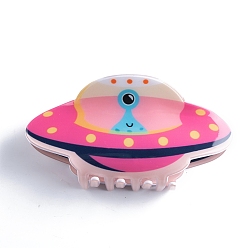 Ярко-Розовый Заколки для волос из ПВХ в форме космического корабля, аксессуары для волос для женщин и девочек, ярко-розовый, 50x95x39 мм