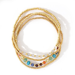 Rutilated Кварц 4шт. роскошные круглые бусины из натурального рутилового кварца, лунный камень, лазурит, малайзийский нефрит, стекло, кубический цирконий, фиолетовый гранат, красный гранат, стеклянные бусины, набор для женщин, внутренний диаметр: 6-1/2 дюйм (16.5 см)