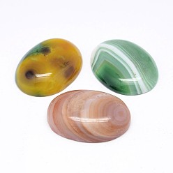 Mixed Color Natural Agate Cabochons, Dyed, Oval, 38~40x28~30x8~10mm