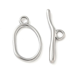 Нержавеющая Сталь Цвет 304 из нержавеющей стали застежками тумблеры, овальные, цвет нержавеющей стали, кольцо: 25x15x2.5 мм; бар: 29x9x3.5 мм