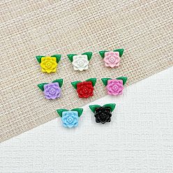(52) Непрозрачная лаванда Бусины из сплава эмали для выпечки, роза, разноцветные, 12.5x18x9 мм, отверстие : 1.7 мм, 8 шт / комплект