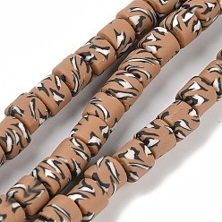 Верблюжий Бусины из полимерной глины ручной работы, колонка, верблюжие, 6~7.5x5.5~7 мм, отверстие : 1.7~2.3 мм, около 54~65 шт / нитка, 15.83~16.69'' (40.2~42.4 см)