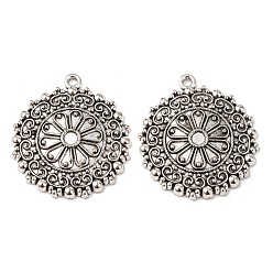 Античное Серебро Сплавочные подвески тибетского стиля, , без свинца и без кадмия, античное серебро, 34x30x3.5 мм, отверстие : 1.8 мм