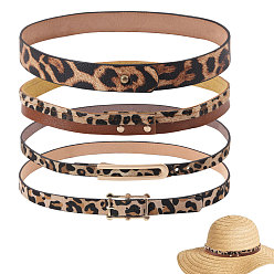 Mixed Color 4Pcs 4 Styles PU Leather Hat Bands, for Hat Accessories, Mixed Color, 590~695x10.5~24.5mm, 1pc/style