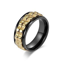 Золотой Вращающееся кольцо для пальца из нержавеющей стали, Кольцо-спиннер для успокоения беспокойства, медитации, золотые, размер США 10 (19.8 мм)