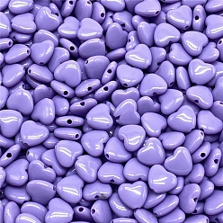 Средний Фиолетовый Непрозрачные акриловые бусины, сердце, средне фиолетовый, 12 мм, 30 шт / пакет