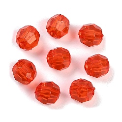 Красный Прозрачные акриловые бусины, граненые, конус, красные, 6 мм, отверстие : 1.2 мм, 4545 шт / 500 г