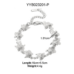 Морская звезда 304 браслеты из нержавеющей стали ссылка для женщин, цвет нержавеющей стали, морская звезда, 6-1/4 дюйм (16 см)