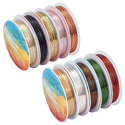(52) Непрозрачная лаванда 10 рулоны 10 цвета круглая медная проволока для ювелирных изделий, разноцветные, 24 датчик, 0.5 мм, около 26.24 футов (8 м) / рулон, 1 рулон / цвет