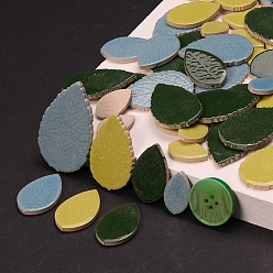 Разноцветный Мозаичная плитка из фарфора в форме листа, для поделок из мозаики своими руками, рамки для картин и многое другое, красочный, 23~52x14~32x4 мм, о 25~40 шт / комплект