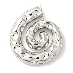 Платина Стойки обшивки латунные подвески, без кадмия и без свинца, долговечный, формы улитки, платина, 29x27x5 мм, отверстие : 3x5 мм