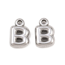 Letter B 304 подвески из нержавеющей стали, письмо амулеты, В письме, 9.5~10x2.5~9x2.5 мм, отверстие : 1.2 мм