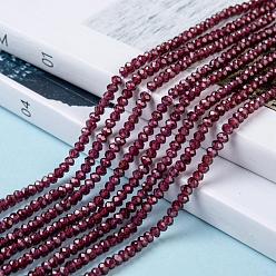 Garnet Natural Garnet Beads Strands, Faceted, Rondelle, 3x2mm, Hole: 0.5~0.6mm, about 129~173pcs/strand, 15.5 inch(39.5cm)