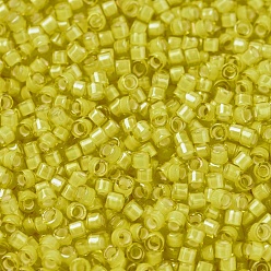 (DB1776) White Lined Yellow AB MIYUKI Delica Beads, Cylinder, Japanese Seed Beads, 11/0, (DB1776) White Lined Yellow AB, 1.3x1.6mm, Hole: 0.8mm, about 20000pcs/bag, 100g/bag