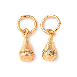 Настоящее золото 24K Латунные микро проложить кубического циркония прелести, слеза, с целью перехода в кольце, без кадмия и без свинца, стойки покрытие, долговечный, реальный 24 k позолоченный, 8.5x3.5 мм, отверстие : 3.5 мм