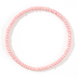 Pink Богемный цветной эластичный браслет из бисера для женщин и девочек