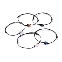 Gemischte Stein Umweltfreundliche Armbänder aus gewachstem Polyester, mit natürlichen Edelstein, 2 Zoll ~ 3-1/2 Zoll (5.2~9 cm)
