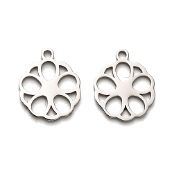 Цветок Не тускнеющие 316 подвески из хирургической нержавеющей стали, лазерная резка, цвет нержавеющей стали, цветок, 15.5x13x1 мм, отверстие : 1.6 мм
