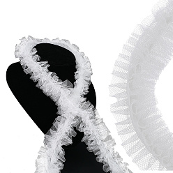 Белый 5ярдов кружевной отделки, отделка краем из полиэфирной кружевной ленты, для шитья и свадебного оформления свадьбы, белые, 1-5/8~2 дюйм (40~50 мм), 5 ярдов / комплект