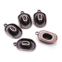 Красная Медь Сплавочные подвески тибетского стиля, шляпа, без кадмия, без никеля и без свинца, Красная медь, 21.5x13x5 мм, Отверстие : 2 мм , около 390 шт / 1000 г