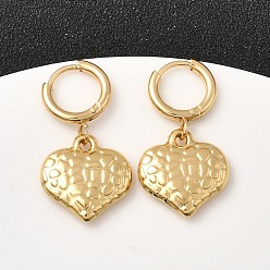 Золотой Серьги из 304 нержавеющей стали, сердце, золотые, 30x15.5 мм