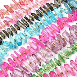 (52) Непрозрачная лаванда Природных кристаллов кварца бисер нитей, граненые, окрашенные, палочка для наггетсов, с бисером, разноцветные, 11~25x3~9x4~10 мм, отверстие : 1~1.2 мм, около 19~26 шт / нитка, 7.09~7.48'' (18~19 см)