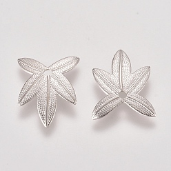 Платина Подвески из латуни с филигранью на осеннюю тематику, кленовый лист подвески, платина, 14.5x11x1 мм, отверстие : 1.4 мм