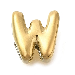 Letter W Ионное покрытие (ip) 304 подвески из нержавеющей стали, реальный 14 k позолоченный, Буква W, 8x8x4.5 мм, отверстие : 3x1.5 мм